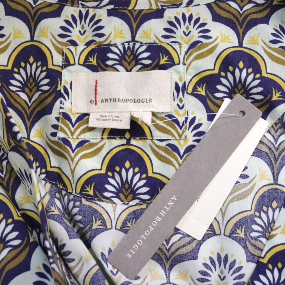 NWT‎ Anthropologie Somerset Mini Dress Blue Khaki Print Large - Picture 7 of 9